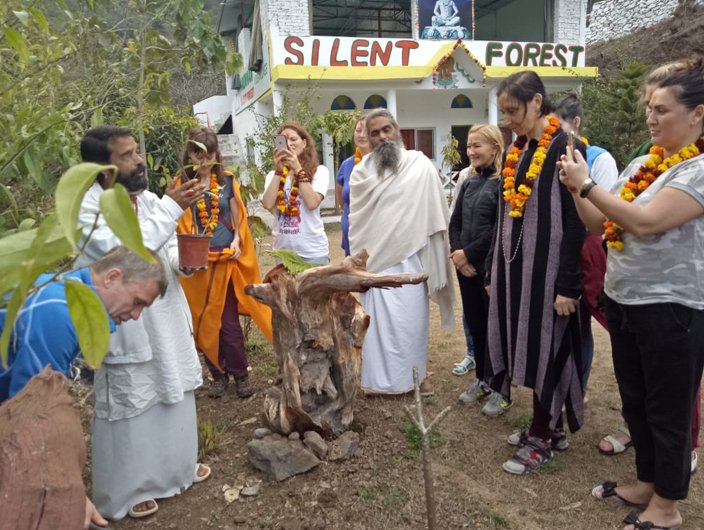 Ashram herb garden and grounds at Maunvan Rishikesh