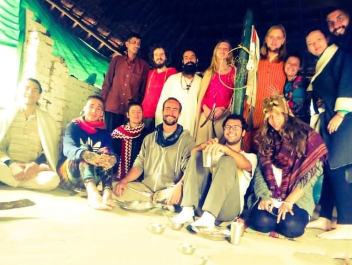 Happy yoga students at Maunvan yoga village Rishikesh