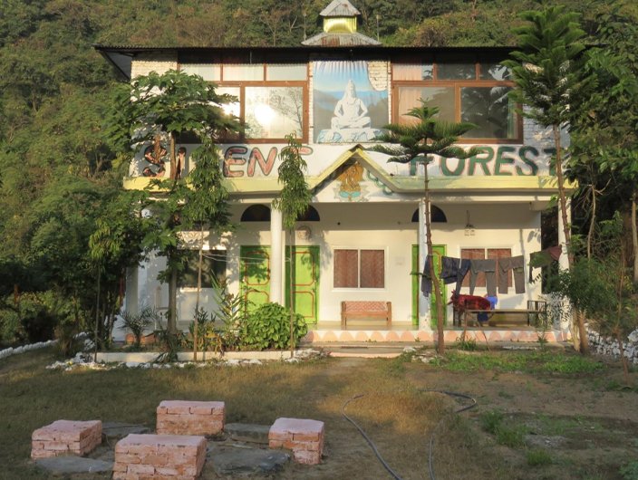 Silent Forest entrance sign at Maunvan yoga village